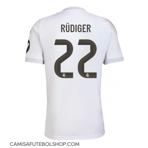 Camisa de time de futebol Real Madrid Antonio Rudiger #22 Replicas 1º Equipamento 2025-26 Manga Curta Camisa de time de futebol Real Madrid Antonio Rudiger #22 Replicas 1º Equipamento 2025-26 Manga Curta